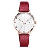 Longbo - Meibin - Dames Horloge - Rood/Rosé/Wit - Ø 32mm (Productvideo)