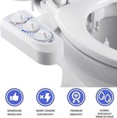 Bidet Handdouche Toilet Sproeier Shattaf Sprayer WC Papier Besparend - Dubbel Spray Warm & Koud Water - Badkamer Accessoires - Freshole®