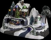 Village de Noël - Maison de Noël avec lumières - Traîneau de Noël - Bonhomme de neige - LED
