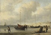 Aluminium Schilderij Visserschepen aan het Strand