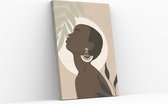 Trinity - Feministisch Minimalistisch Canvas Schilderij - Print  - 60 x 40 - Black woman