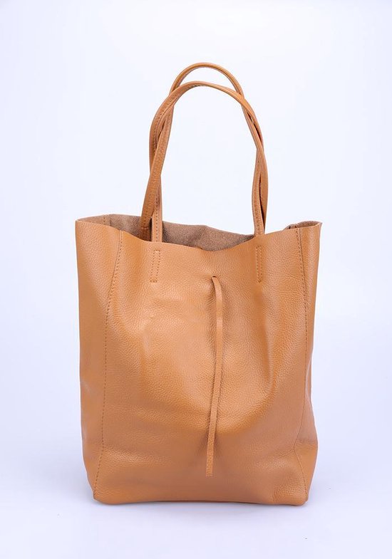 Veel wet vloeistof 100% Leren tas in Karamel kleur, schouder tas, shopper | bol.com