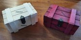 2 houten schatkistjes (2x rood)