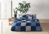 Mistral Home - Dekbedovertrek Unique Patchwork - 100% gewassen katoen - 260x240+2x65x65 cm - Blauw