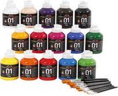 Acrylverf - Diverse Kleuren - Glossy - A-color - 1 set