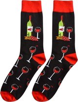 Winkrs - 1 paire de Chaussettes amusantes - Chaussettes joyeuses pour femme Vin rouge - Taille 37-41