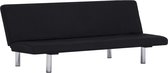 Slaapbank zwart polyester