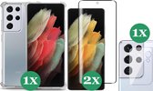 Hoesje geschikt voor Samsung Galaxy S21 Ultra - 2x Screenprotector & 1x Camera Screen Protector - Transparant Shock Case