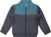 Dirkje - Jongens Vest - Grey+ Dusty blue - Maat 86