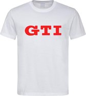 Wit T shirt met Rood volkswagen "GTI logo" maat L