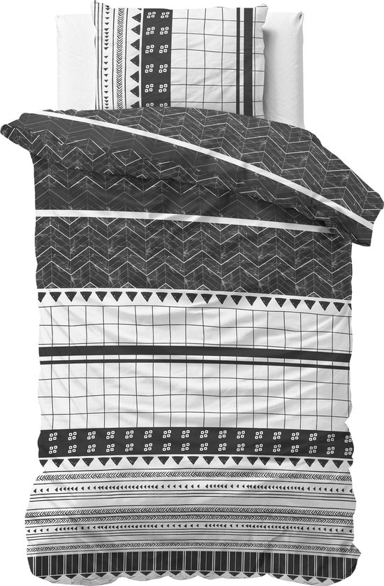 Sleeptime Artic Stripe Housse de couette - 140x200 / 220 + 1 taie 60x70 - Wit - Single