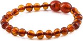 Life Fashion - Barnsteen Baby Armband - 13 CM - Cognac - Pijnstillend - Babygeschenkset - Kraamcadeau