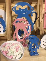 Lonneberg sweden decoratieve aap blauw 10cm