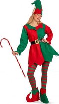 Carnival Toys Verkleedkostuum Elf Dames Vilt Rood/groen One-size