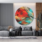 KEK Original - Abstract Multicolor - wanddecoratie - 90 cm diameter - muurdecoratie - Dibond 3mm - schilderij - muurcirkel