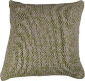 Hoyz | Kussen Double Knit L.Groen/Wit | 45 X 45 | Sierkussen Voor Woonkamer Of Slaapkamer