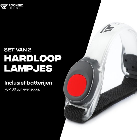 Rockerz Hardloop verlichting - Hardloop lampjes incl batterijen - LED verlichting voor om je armen - Water resistant - Set van 2 - Kleur: Rood - Rockerz