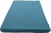 KATOEN HOUT Effen verwijderbare futon schuim - 60x120x4 cm - Eendblauw