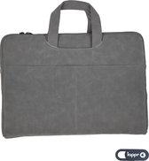 LAPPR® - Venusta IV - Laptoptas - Laptophoes - Laptop Sleeve - Vegan Leer - Laptoptas 17 inch - Fossiel Grijs + Gratis Webcam Cover