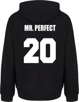 MR & MRS PERFECT couple hoodies zwart (MR - maat L) | Gepersonaliseerd met datum | Matching hoodies | Koppel hoodies