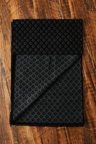 Heren sjaal Diamond Pattern|Warme viscose shawl|Zwart Grijs|Fijne franjes