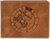 Greenburry - Vintage Lederen Heren Portefeuille Met Boogschutter Sterrenbeeld