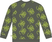 Smitten Organic 'Camping Magical Leopard' All Over Print Pullover Long Sleeve in Balsam Green kleur