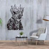 Metalen Wanddecoratie - Nature Women - 46x69 cm (Metaal Boom Natuur Vrouw Schilderij)