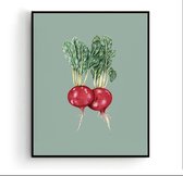 Poster Rode Bieten Groen Groente / Fruit Poster Handgetekend - Keuken - Muurdecoratie - 30x21cm A4 - PosterCity