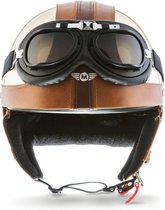 MOTO D23 braincap, halve helm, pothelm voor scooter en motor, L, hoofdomtrek 59-60cm