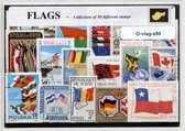 Vlaggen – Luxe postzegel pakket (A6 formaat) : collectie van 50 verschillende postzegels van vlaggen – kan als ansichtkaart in een A6 envelop - authentiek cadeau - kado - geschenk