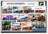 Autosport – Luxe postzegel pakket (A6 formaat) : collectie van 25 verschillende postzegels van autosport – kan als ansichtkaart in een A6 envelop - authentiek cadeau - kado - gesch