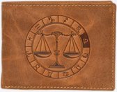 Greenburry - Vintage Lederen Heren Portefeuille Met Weegschaal Sterrenbeeld
