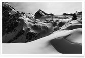 JUNIQE - Poster Mountains V -30x45 /Wit & Zwart