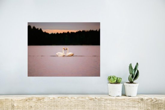 Poster Cygnes - Water - Arbres - 40x30 cm