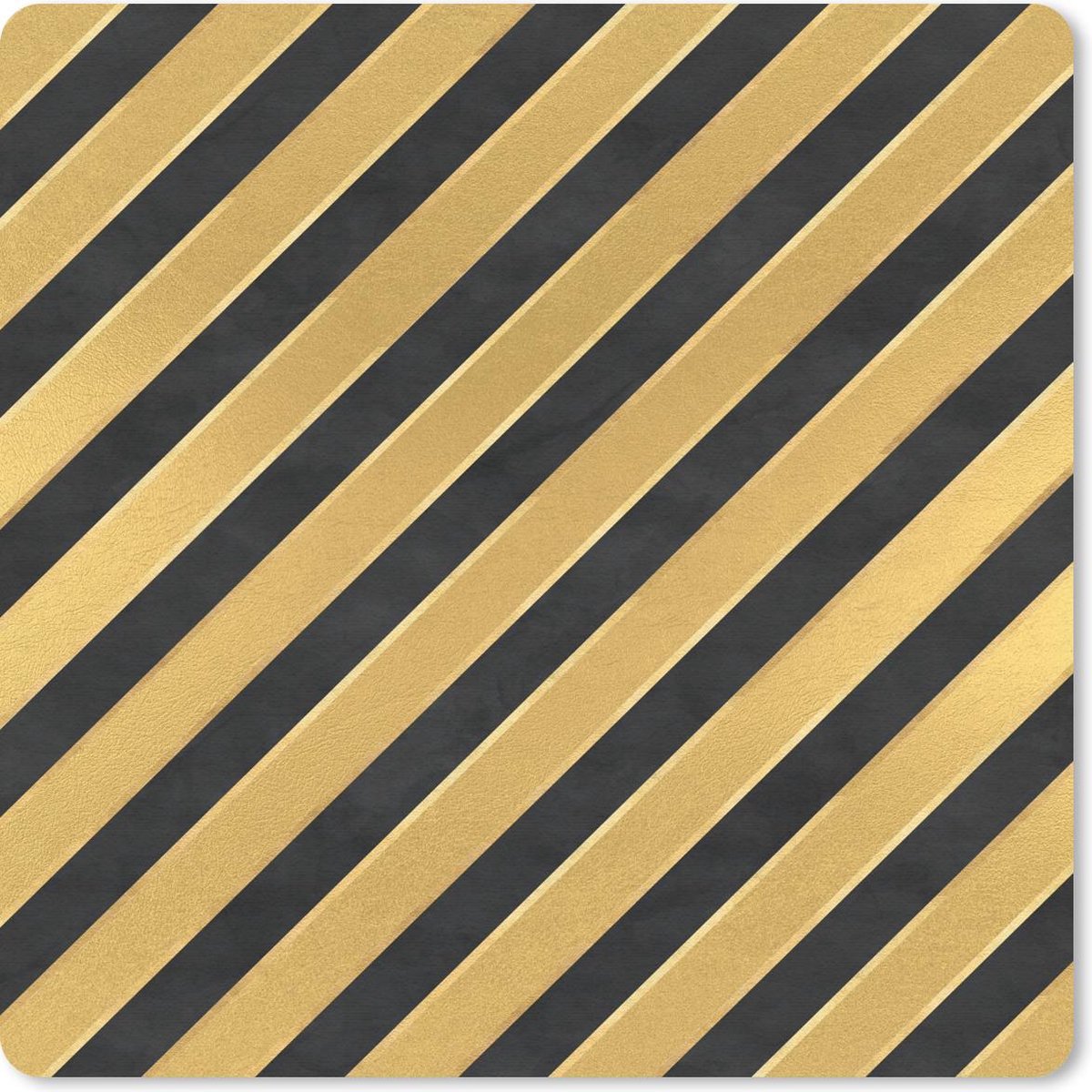 Muismat 30x30 cm - Mousepad Patronen - Strepen - Goud - Zwart - Muismatten