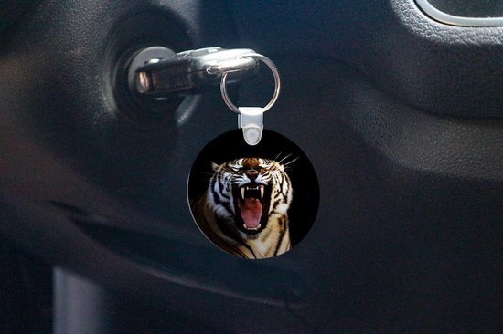 Porte-clés - Tigre - Dents - Zwart - Plastique - Rond