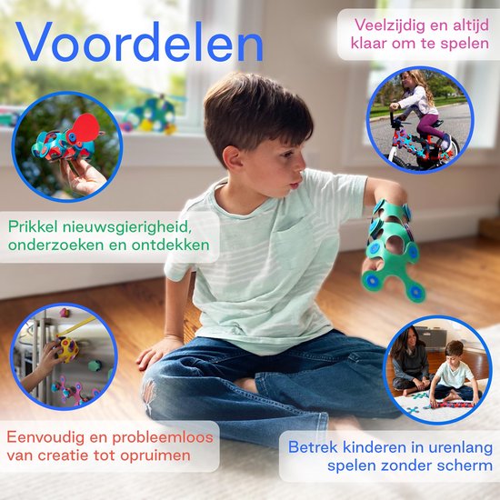 Clixo Rood/ Blauw 18-delig - flexibel magnetisch speelgoed