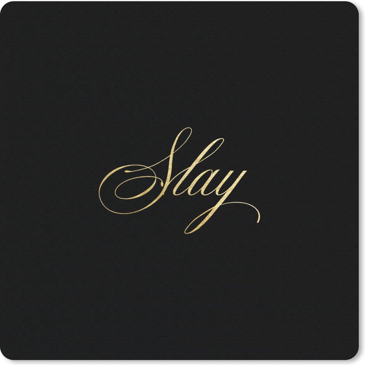 Muismat 30x30 cm - Mousepad Quotes - Kracht - Goud - Zwart - Muismatten