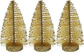 Villa Volance Decoratie Kerstboom - Glitter - Goud - 10 x 6 cm - Set van 3