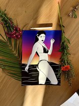 Blackwork By Julia - Print - A4 Poster van vrouw aan zee