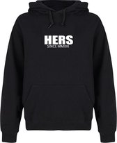 HIS & HERS couple hoodies zwart (HERS - maat M) | Gepersonaliseerd met datum | Matching hoodies | Koppel hoodies