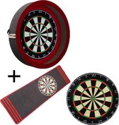 Dragon - Complete PRO - rood-antra - XQMax Plain - dartmat antraciet - dartbord verlichting - darts - dartbord