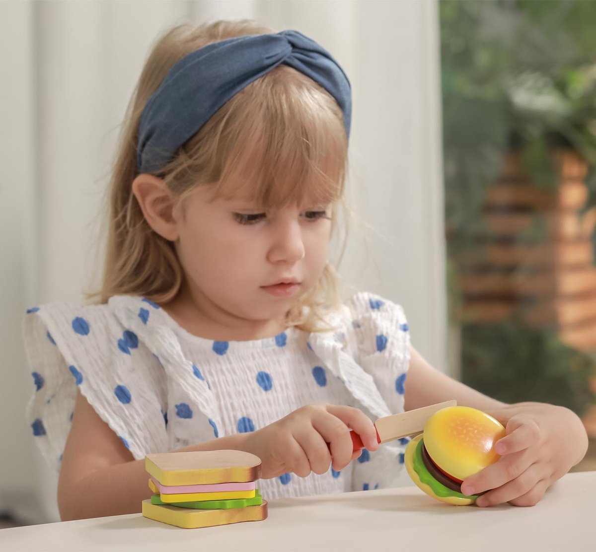 New Classic Toys Viga Toys - Speelgoedeten en -drinken - Sandwich en Hamburget Set — afbeelding 13