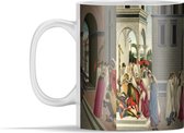 Mok - Three miracles of Saint Zenobius - Schilderij van Sandro Botticelli - 350 ml - Beker