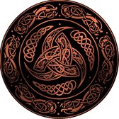 Celtic Tree - Wandcirkel Aluminium -  Drie Hoornen van Odin - rond 30cm - Zwart - Rosé - Pagan - Heidens - Keltisch - Magisch - Muurcirkel - Wanddeco - Dibond