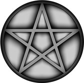 Celtic Tree - Wandcirkel Aluminium - Pentagram - rond 90cm - Zwart - Zilver - Wicca - Pagan - Heidens - Magisch - Muurcirkel - Wanddeco - Dibond