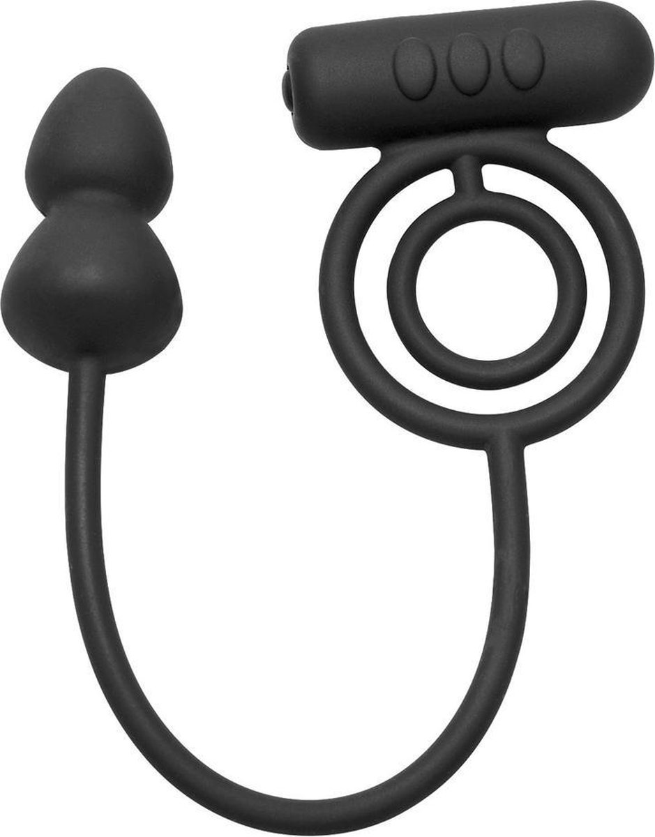 Prostatic Play Vibrerende Cockring En Buttplug - Zwart