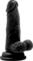 RealRock Realistiche Dildo met Scrotum en Zuignap - 15 cm - Zwart