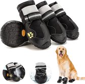Hondenschoenen - Pootbescherming - Antislip hondenschoenen met reflecterende banden - Maat #1/XXS - 4 stuks